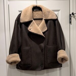 Shearling Lined Brown Jacket